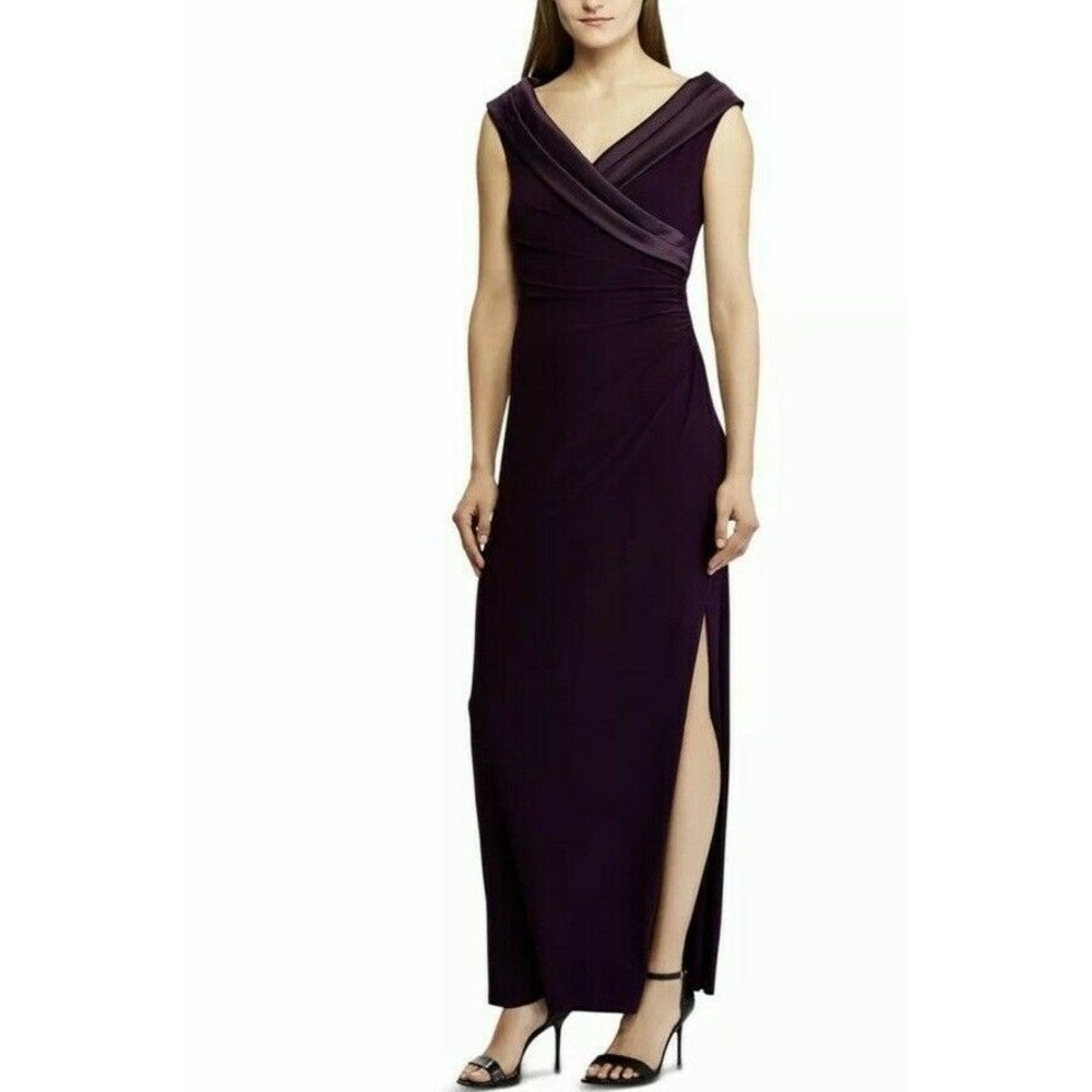RALPH LAUREN Women's Burgundy Sleeveless Maxi Sheath Evening Dress Size: 2